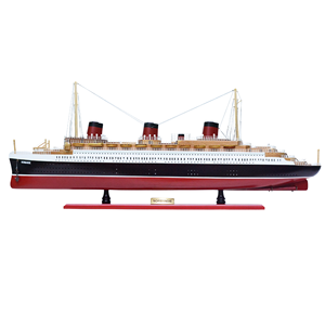 C003 - Maquette de bateau peinte Normandie, modèle artisanal en bois, décoration nautique, cadeau pour collectionneur maritime, 80Lx29.2Wx36H cm - Product Image 1