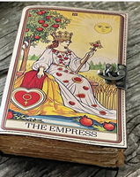 Diario de Cuero Rígido con Encuadernación Cosida Hecho a Mano, Libro Místico de la Emperatriz, Tarot, Diario de Sombras, Papel con Borde Irregular, Regalo al por Mayor