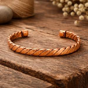 Geometric Copper Cuff Bracelet Antique Plated Unisex Classic Style Fashion <b>Bangle</b> luxury handmade <b>men</b> women healing copper - Product Image 5