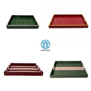 ถาดไม้ MDF เคลือบเงา ดีไซน์ใหม่ ทำมือ หรูหรา สีเขียว สำหรับเสิร์ฟ ตกแต่ง เหมาะสำหรับโรงแรม ร้านอาหาร บ้าน  ขายส่ง - Product Image 2