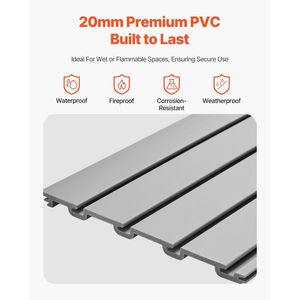 Pannelli di Stoccaggio in PVC a Doghe 2x4 ft Grigio Design Modulare Facile da Installare Regolabile - Product Image 3