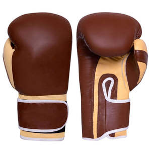 Guantes de boxeo de cuero con cierre de cordones en la muñeca para adultos, entrenamiento de artes marciales - Product Image 4