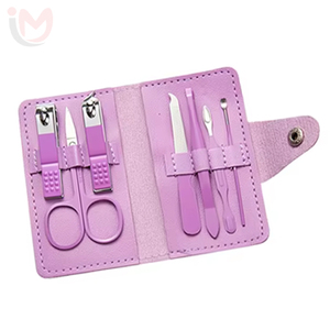 Ensemble de soins de manucure et pédicure de luxe 7-en-1, coupe-ongles, lime à ongles, ciseaux en acier au carbone avec étui en PU - Product Image 4