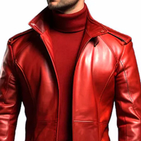 Manteau d'hiver sur mesure pour homme en cuir véritable de haute qualité, col en V, boutons en corne, grande taille, couleur personnalisée