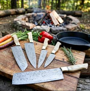 Steel Craft International Hand Forged 5-Piece Damascus Steel Chef <b>Knife</b> <b>Set</b> for outdoor and kitchen - Product Image 1