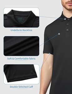 เสื้อโปโลชายสำหรับตีกอล์ฟ แห้งเร็ว แขนสั้น ทรงปกติและไซส์ใหญ่พิเศษ ระบายอากาศได้ดี ผลิตในบังกลาเทศ - Product Image 5
