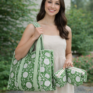 Bolsa de Compras Reutilizable Ecológica Portátil con Cierre de Cremallera y Cadena, Acolchada de Algodón Hecha a Mano OEM, Suministro al por Mayor - Product Image 4