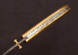 Handmade Folding Pocket Knife <b>Engraved</b> Copper Pocket <b>Tool</b> – Anniversary Gift - Product Image 2