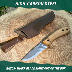 Cuchillos de Hoja Fija con Mango de Madera Personalizados con Logotipo, los Más Vendidos, Calidad Profesional OEM - Product Image 6