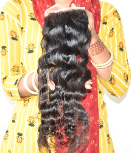 Extensiones de Cabello Humano para Mujer, Cierre 5x5, Ondulado, Color, Cutícula Alineada, Doble Tejido a Máquina, Sin Químicos, Fabricadas por [Nombre del Fabricante] - Product Image 1