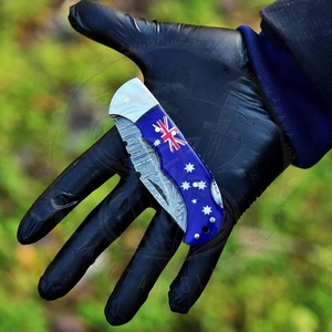 Oem entrega rápida bandera australiana mango cuchillo de bolsillo hoja plegable promocional supervivencia Camping cuchillo de caza - Product Image 4