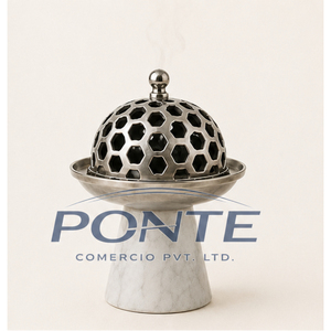 Quemador de Incienso de Mármol y Metal con Diseño de Panal de Abeja, Estilo Árabe, Mabkhara para Bakhoor y Oud, Porta Incienso de Oriente Medio - Product Image 3