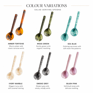 Ensemble de couverts en résine pour salade, faits à la main, vente en gros, personnalisés OEM ODM, cuillère et fourchette à long manche effet écaille de tortue, ustensiles de cuisine DECORYUG - Product Image 3