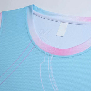 Uniforme de basket-ball sans manches en polyester respirant, dernier style, avec logo imprimé personnalisé en couleur et en taille - Product Image 3