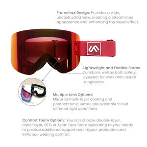 Sans cadre lunettes de ski lunettes - Product Image 3