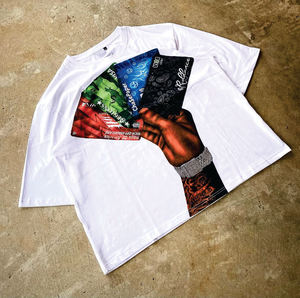 T-shirt surdimensionné en coton 100% de haute qualité, tricoté, personnalisé, style hip-hop, grandes tailles, impression DTF, 280 g/m², pour hommes. - Product Image 3
