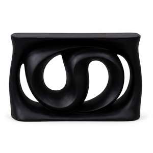 Natural Suar Wood Unique <b>Console</b> <b>Table</b> Twisted Organic Shape High Quality <b>Black</b> Finish Modern Entry Hotel Living Room Villa - Product Image 1