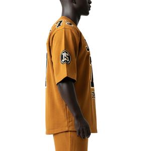 Camiseta de fútbol para hombre, tela de poliéster de 220 g/m², suave y transpirable, con logotipo personalizado bordado, 100 % algodón, corte holgado, estampada. - Product Image 3