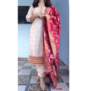 Pure Kanjivaram <b>Silks</b> <b>kurta</b> With Embroidery Coding Give Elegant Look For Women Buy Direct From Indian Supplier - Product Image 1