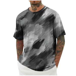 OEM Men's Tie Dye T-Shirt Lightweight Oversized Gradient Color T-Shirt Summer Casual Crew Neck Loose Fit Tee 100% Cotton 180 GSM - Product Image 1