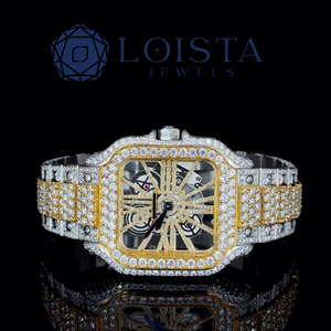 Montre de luxe Loista Jewels Premium Bling Moissanite Diamond Iced Out pour hommes et femmes, look élégant - Product Image 1