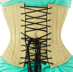 Corset amincissant en satin gothique pour femme avec baleines en acier - Product Image 3