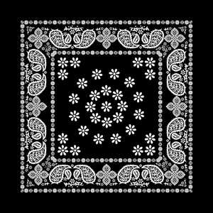 Bandana en coton noir audacieux pour hommes et femmes, foulard unisexe à motif Paisley pour le streetwear quotidien, les voyages, les festivals et les usages quotidiens ! - Product Image 1