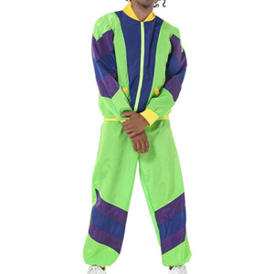 Unisex Color Blocking Tracksuit Full Sleeve Zipper Fly Loose Fit Sporty Style Green <b>Purple</b> Yellow Polyester Adult Spring Wear - Product Image 6