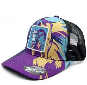 <b>Purple</b> Panther Trucker <b>Hat</b> Sublimation Print Breathable Mesh Adjustable Unisex Outdoor Cotton Street Style All Seasons - Product Image 6
