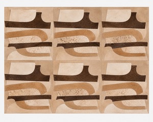 Alfombra de cuero genuino con pelo de vaca hecha a mano al por mayor |   Alfombra Moderna de Diseño Abstracto para Sala de Estar y Decoración del Hogar - Product Image 1