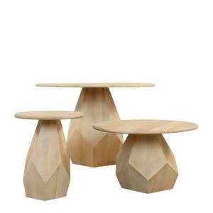 <b>Set</b> 3 Handcrafted Carved <b>Nesting</b> <b>Tables</b> Modern Design Wood Iron Eco-Friendly Durable Easy Clean Customizable 1-3 Year Warranty - Product Image 5