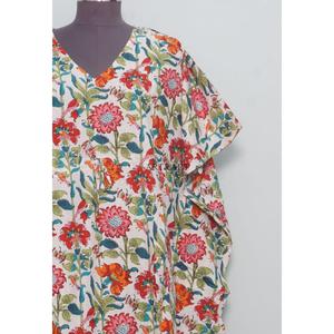 Vestido Largo Kaftán de Algodón para Mujer, Estampado Floral, Estilo Maxi, para Maternidad, para Verano, Invierno, Otoño y Primavera, Tejido de Punto - Product Image 2