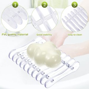 Support à savon professionnel en plastique, 2 pièces, avec égouttoir intégré pour économiser le savon - Product Image 1