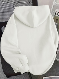 <b>White</b> <b>Women's</b> Hooded <b>Sweatshirt</b> With Angel Print Cotton Knitted Autumn Casual Wear Front Logo Design - Product Image 2