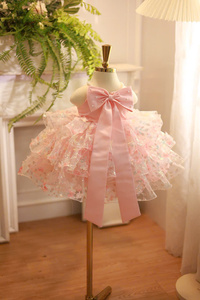 Vestido Maxi de Lujo para Niñas, Estilo Princesa, con Cuello Halter, Tafetán y Malla en Capas, Ecológico, Marca Bao Tran, para Todas las Temporadas, Precio Razonable - Product Image 2