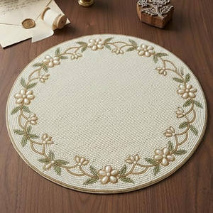 <b>Beaded</b> <b>Placemats</b> Pads Wedding Table <b>Placemat</b> Embroidery Seed Beadwork <b>Placemat</b> Festive Events Homes - Product Image 4
