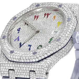 VVS1 White Moissanite Diamond Mechanical ETA Automatic <b>Watch</b> Adults 40MM Stainless Steel Full Bust <b>Case</b> Luxury Water Resistant - Product Image 3