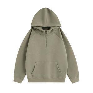 2024 Custom Logo Oversized Thermal <b>Quarter</b> <b>Zip</b> Hoodie Streetwear Hoodie Embroidered Techniques Manufacturer's Hoodie Embroidered - Product Image 2