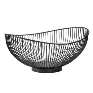 Panier de rangement pour boissons pour ustensiles de cuisine Récipient de fruits et légumes enduit noir de qualité sans rouille Grands paniers et bol en fil métallique - Product Image 1