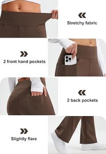 Leggings noirs taille haute pour femmes, coupe ajustée, tricotés en coton et élasthanne, couleur unie, respirants, longueur intégrale, pour l'hiver et le quotidien - Product Image 4