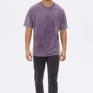 T-shirt en coton délavé personnalisé avec logo, style streetwear pour hommes, hip-hop, vintage, vente en gros, chemises délavées tendance - Product Image 1