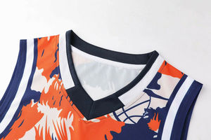 Ensemble de maillots de basket-ball sans manches respirants à motif uni, personnalisés ODM/OEM, en polyester, de haute qualité, pour équipes sportives - Product Image 2