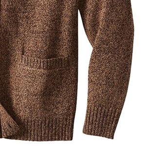 Women's <b>Brown</b> Knitted 100% Cotton Breathable <b>Cardigan</b> Long Sleeve V Neck Casual Solid Color Contrast Color Button Front Autumn - Product Image 6