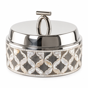 Casserole en bois de luxe classique avec couvercle décoratif floral, écologique, compatible avec les cuisinières à induction, pot de service et de conservation des aliments - Product Image 1