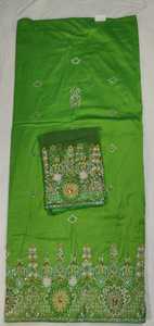 Atuendo Tradicional Nigeriano, Tela George con Lentejuelas y Patrón Floral, Tejido de Tafetán de Seda, Ropa Étnica - Product Image 2