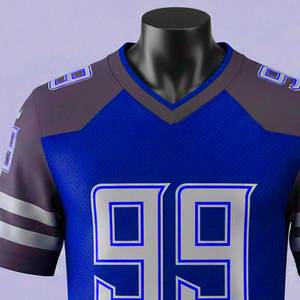 Nuevo Diseño de Última Generación, Jersey de Fútbol Americano Personalizado OEM, de Manga Corta para Adultos, 100% Poliéster, Sublimado Personalizado - Product Image 4