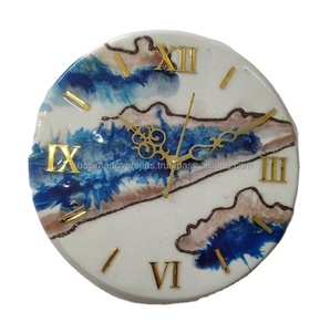 Reloj de pared de océano de resina de Venta caliente arte de resina único con diseño de onda epoxi patrón Animal para la decoración de la playa del hogar y estilo de amor - Product Image 2