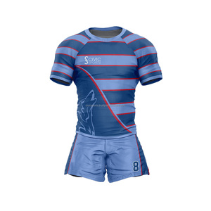 Ensembles d'uniformes de rugby 100% polyester, séchage rapide, antibactériens, grandes tailles, ensembles de maillots de rugby personnalisés par sublimation pour les écoles et les clubs - Product Image 6