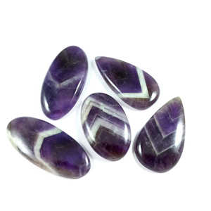 Radha Arts Chevron Amethyst Natural Cabochons Gemstone for Jewelry Making Pendant High Quality Purple Color 20mm-35mm Size - Product Image 1