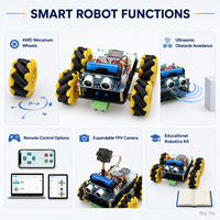 Kit Robot Intelligent 4x4 à Roues Mecanum, Voiture Robotique Omnidirectionnelle à 360 Degrés, Évitement d'Obstacles, Caméra FPV, Télécommande, STEM